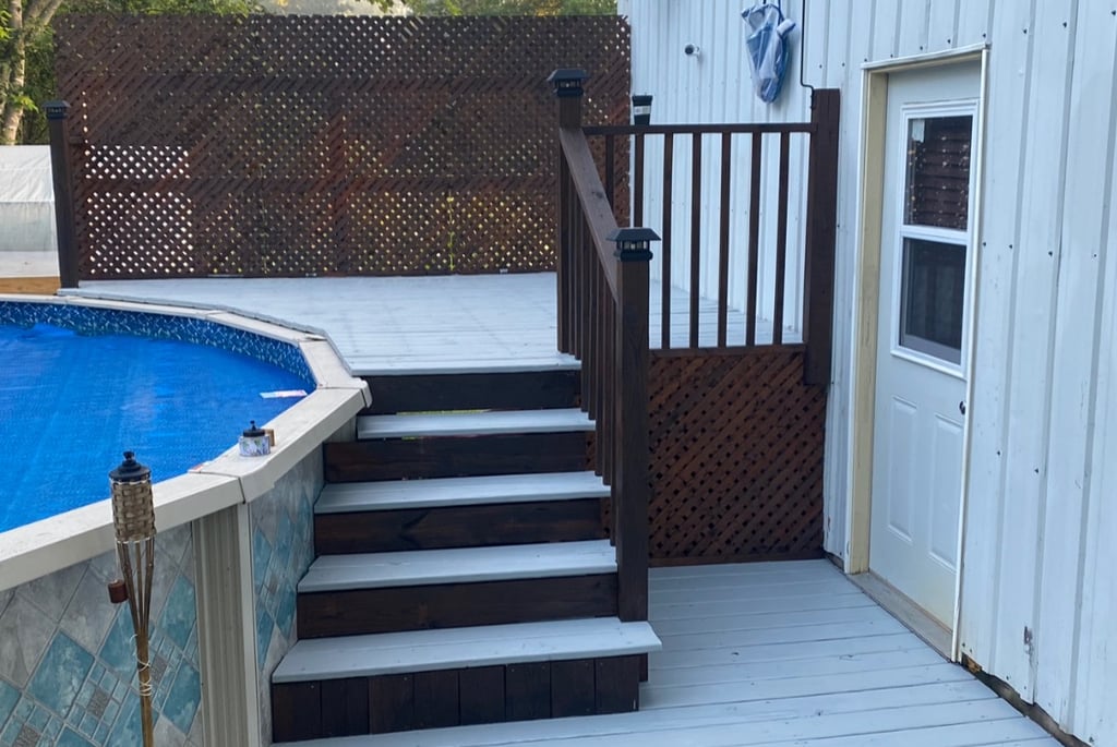 wood pool deck built in webberville mi