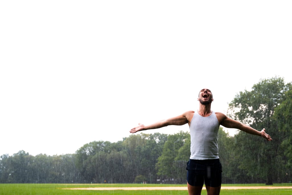 Healthy Man Looking Up