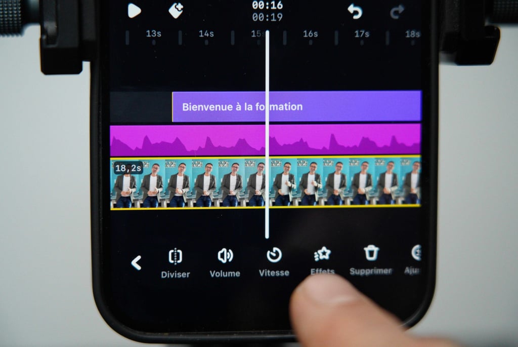 timeline de montage vidéo sur smartphone