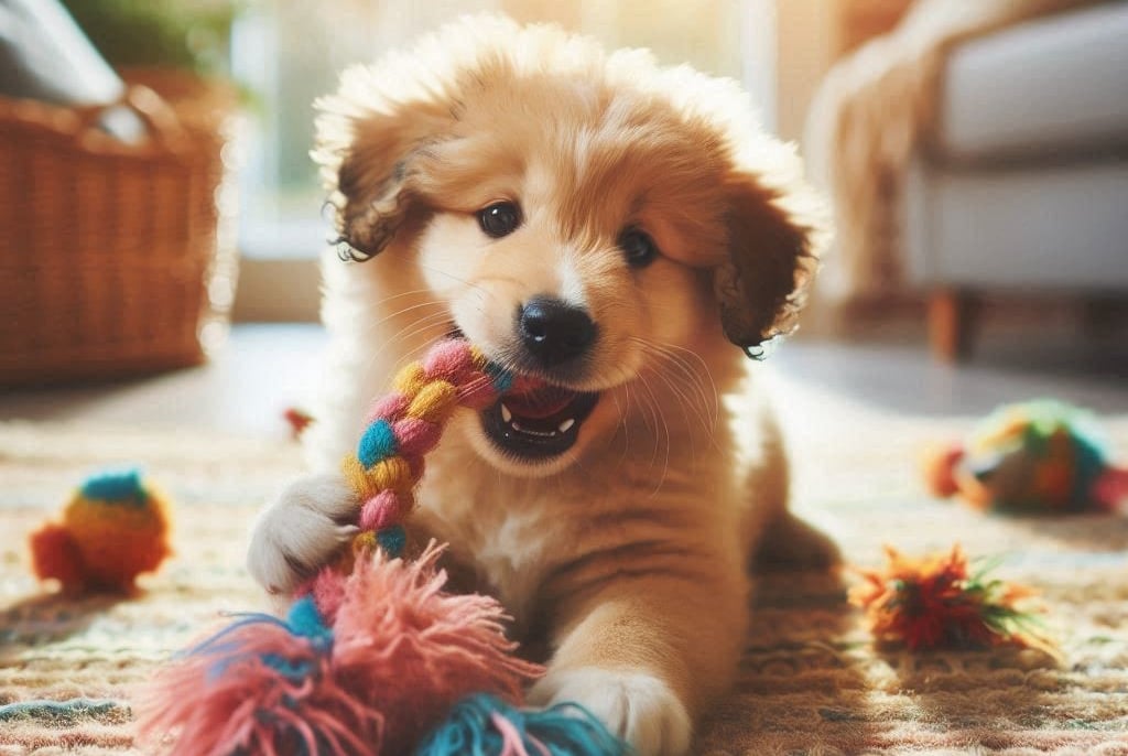 perro sano y feliz en casa