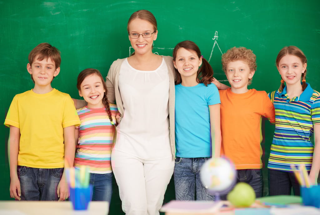 Teacher and students