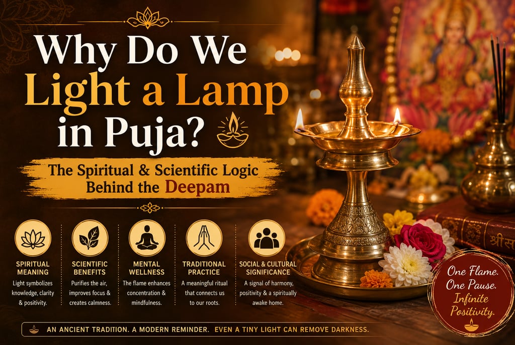 Why Do We Light a Lamp in Puja_The Spiritual & Scientific Logic Behind the Deepam
