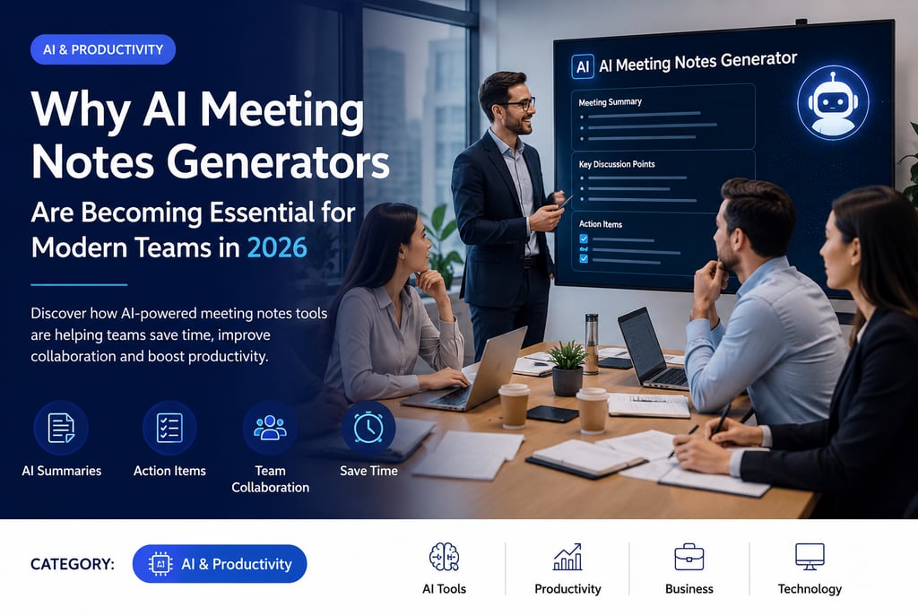 Modern business meeting with AI assistant automatically generating meeting notes, digital productivi