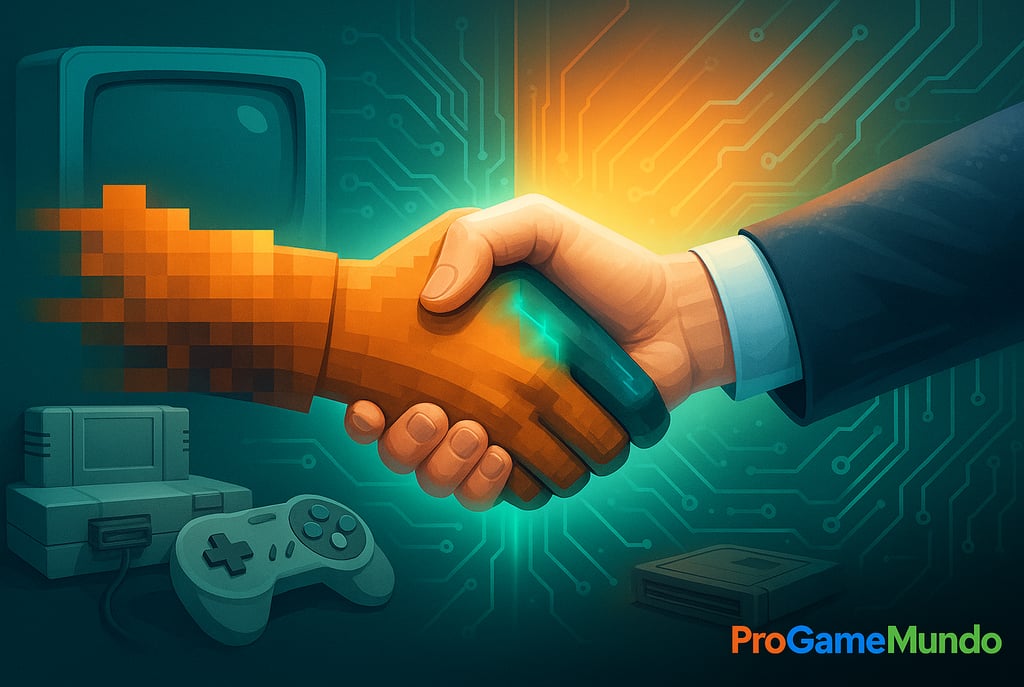Aperto de mãos entre o passado pixelado e o futuro tecnológico dos games
