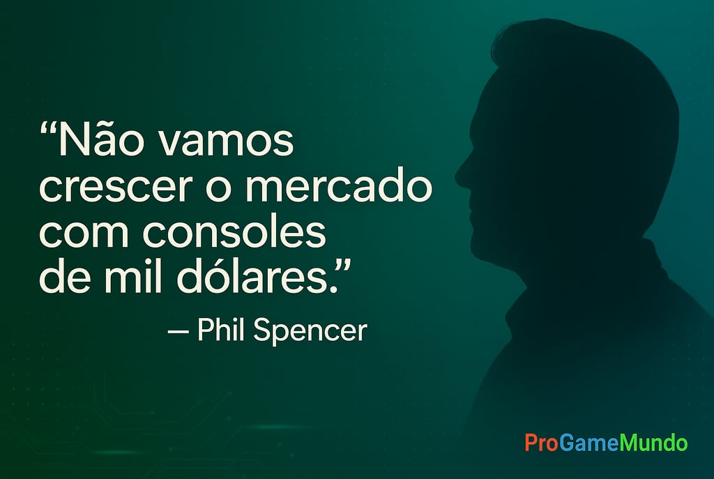 Citação de Phil Spencer sobre consoles caros