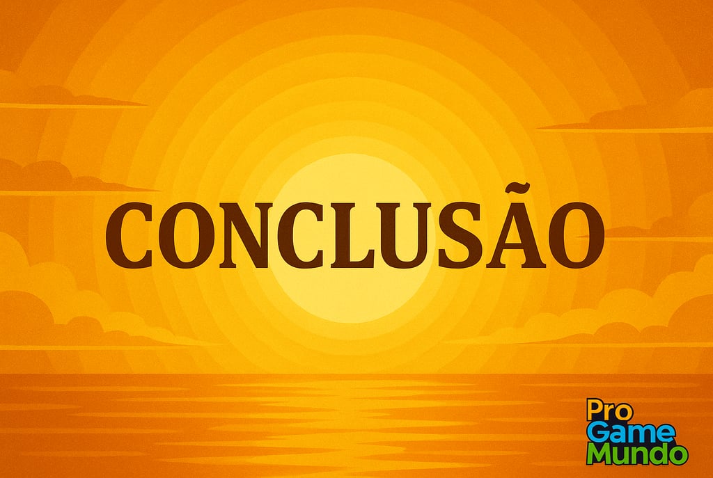 Arte horizontal com o sol ao entardecer e a palavra “Conclusão” ao centro