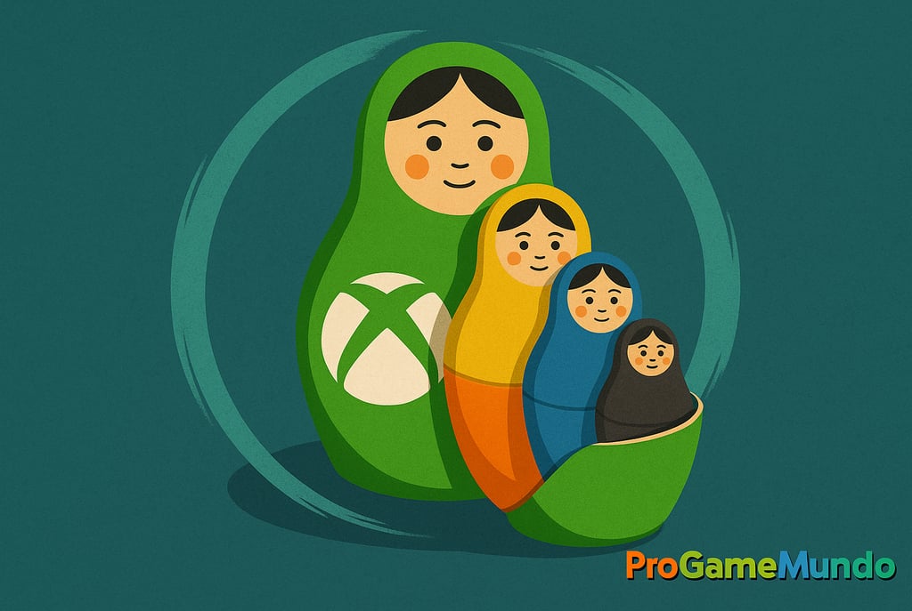 Logotipo do Xbox emergindo em um horizonte digital verde e dourado, simbolizando um novo ciclo.