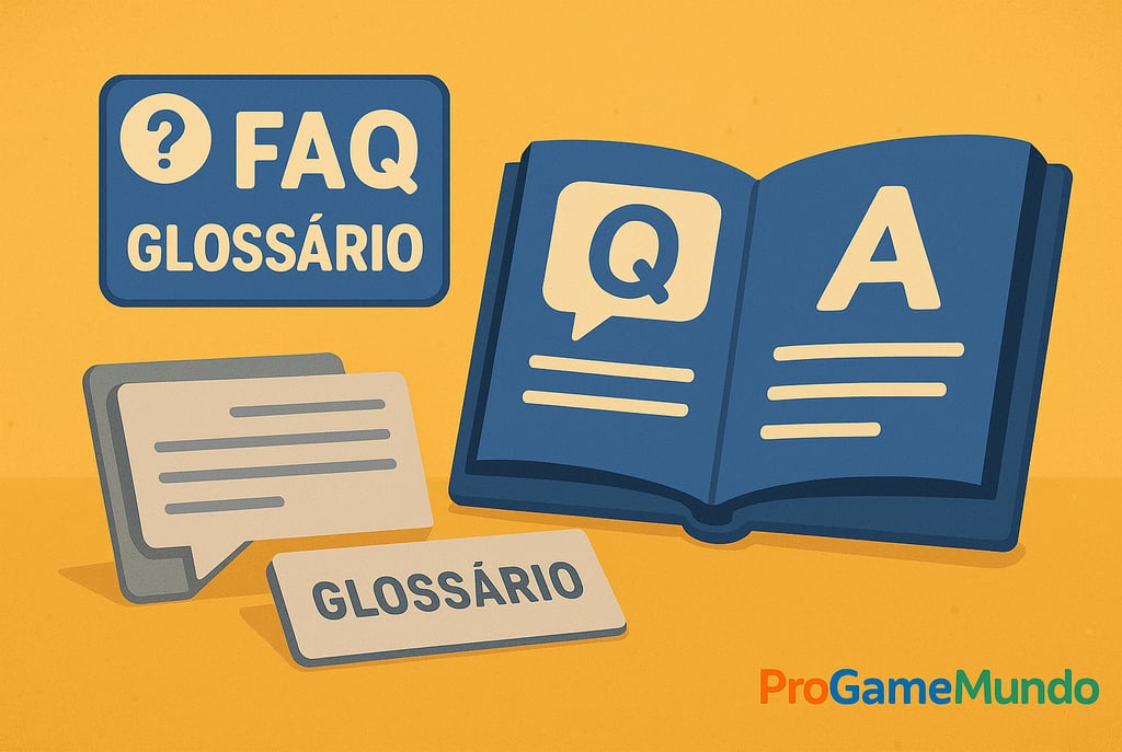 Infográfico horizontal com FAQ e Glossário sobre a lei das loot boxes.