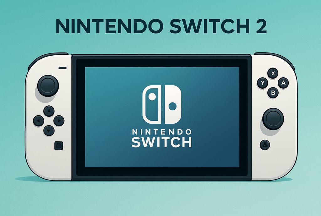 Console Nintendo Switch 2 com tela e Joy-Cons destacados.