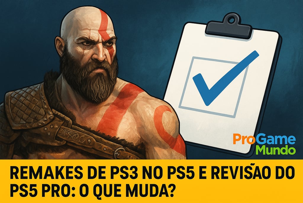 Kratos com checklist simbolizando confirmações oficiais da Sony.
