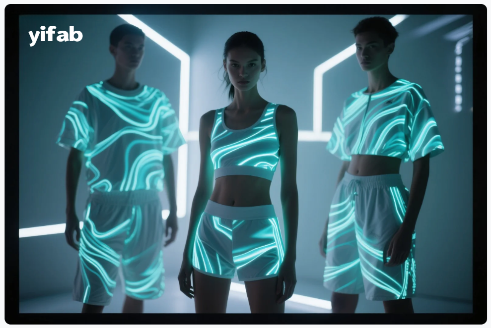 Digital textile responding to UV light