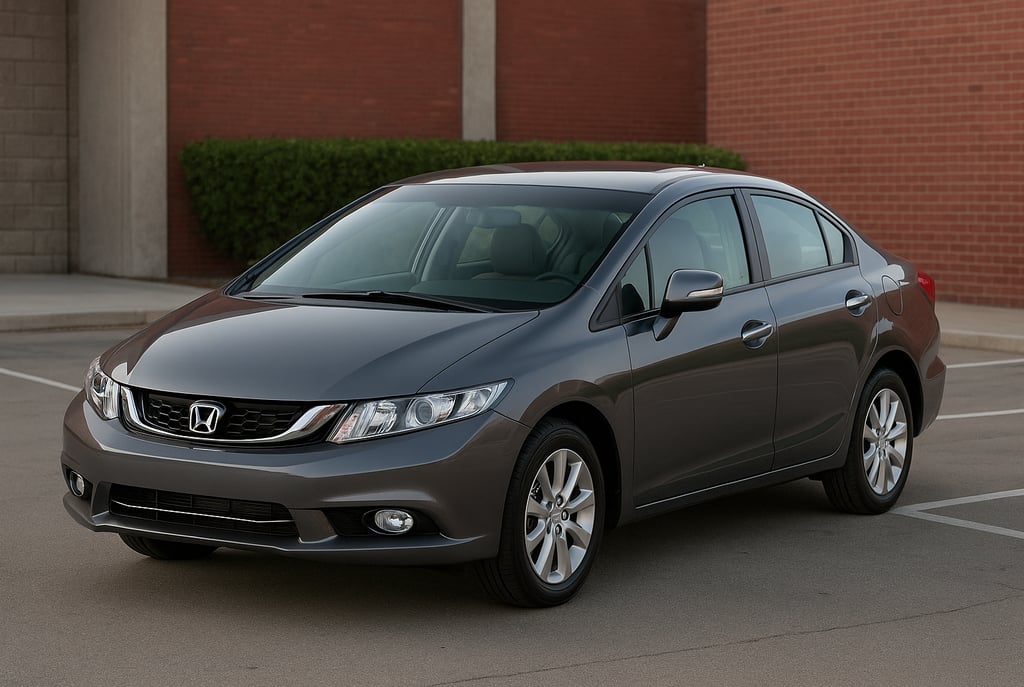 Honda Civic 2016 prateado estacionado em ambiente urbano, com fundo de prédio e luz suave de fim de 