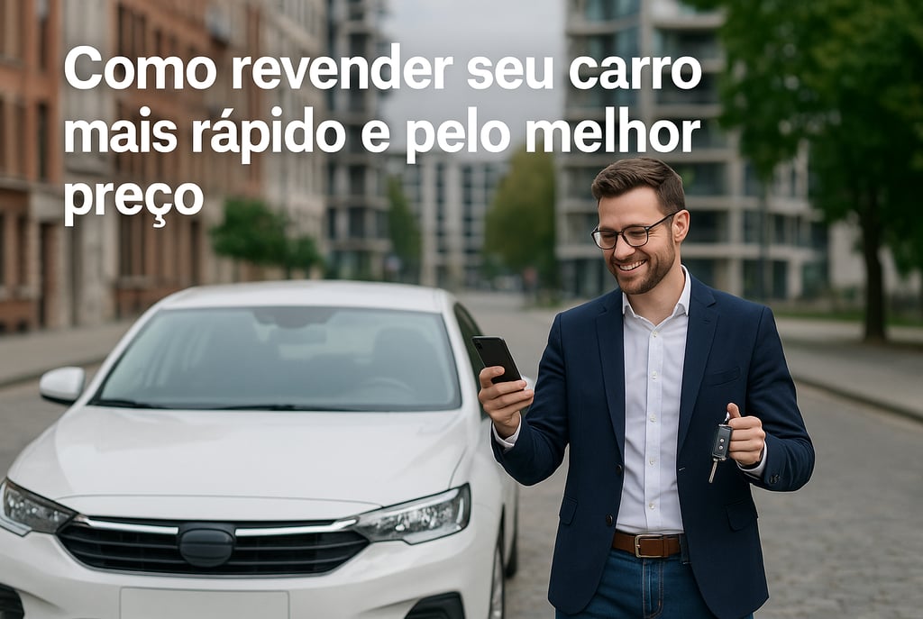 Carro seminovo limpo estacionado em pátio, pronto para venda