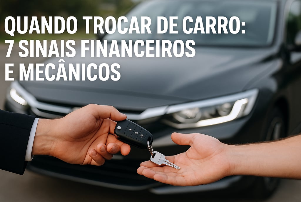 Entrega de chave de carro em concessionária, simbolizando o momento de troca de veículo