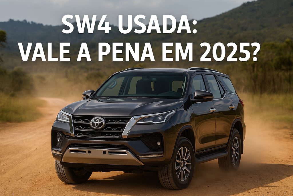 Toyota SW4 usada em destaque, capa de artigo com a frase “SW4 usada: vale a pena em 2025?”.