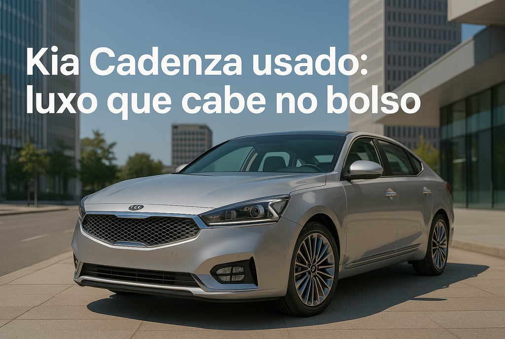 Kia Cadenza usado em ângulo 3/4 dianteiro urbano executivo