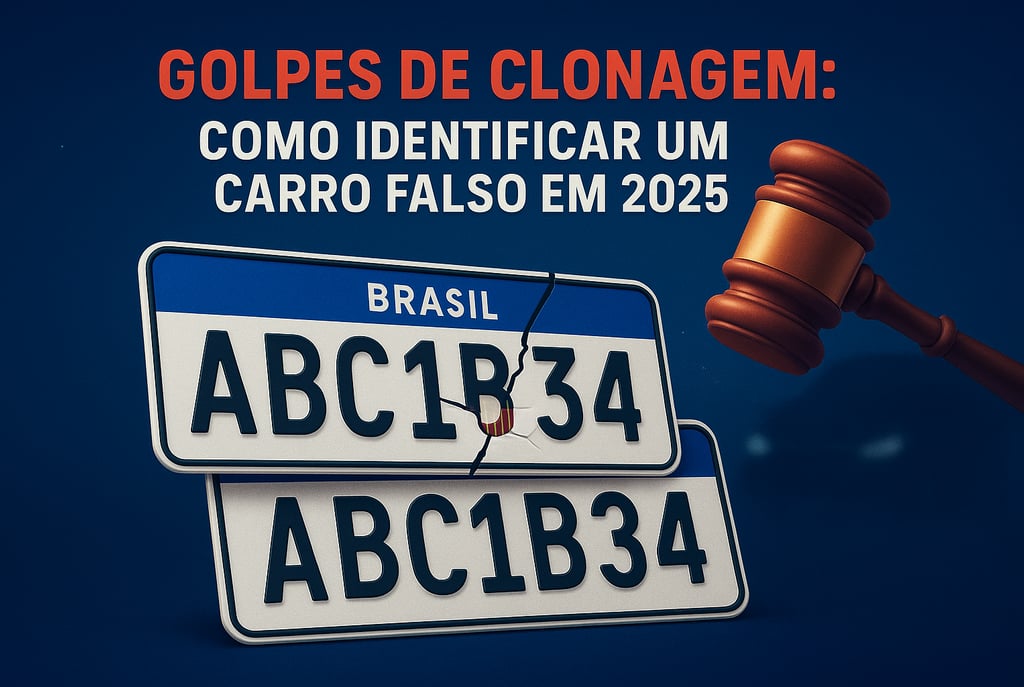  Ilustração realista com duas placas do modelo Mercosul sobrepostas, ambas com a inscrição “ABC1B34”