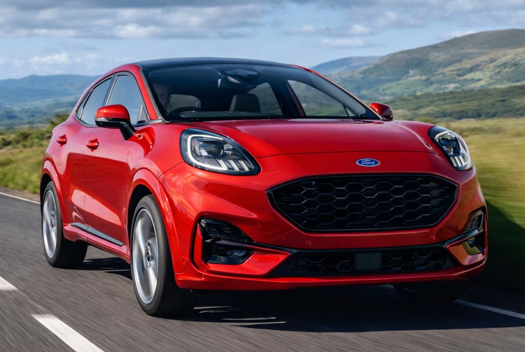Ford Puma vermelho em estrada; modelo que a Ford decidiu não vender nos EUA