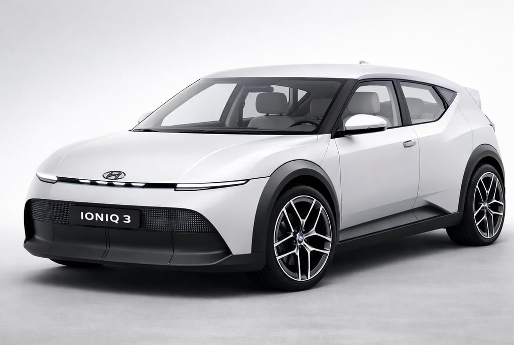 Hyundai IONIQ 3 2027 em versão de produção com design compacto elétrico urbano