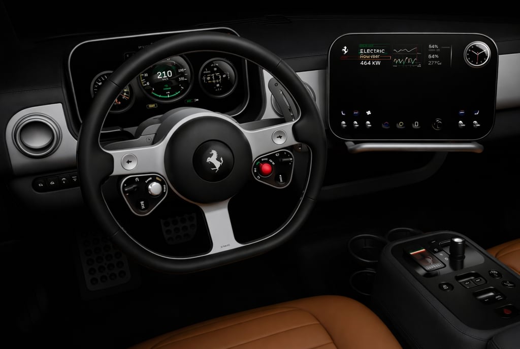 Interior da Ferrari Luce, primeiro carro elétrico da Ferrari