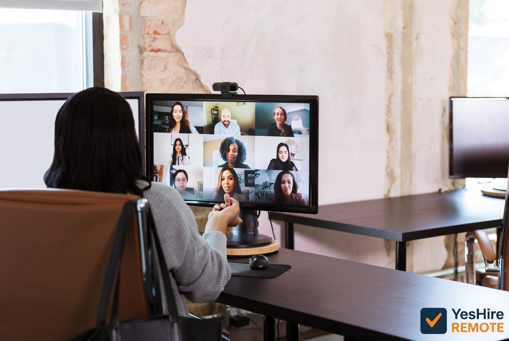 Western manager and a Filipino team member collaborating during a virtual meeting