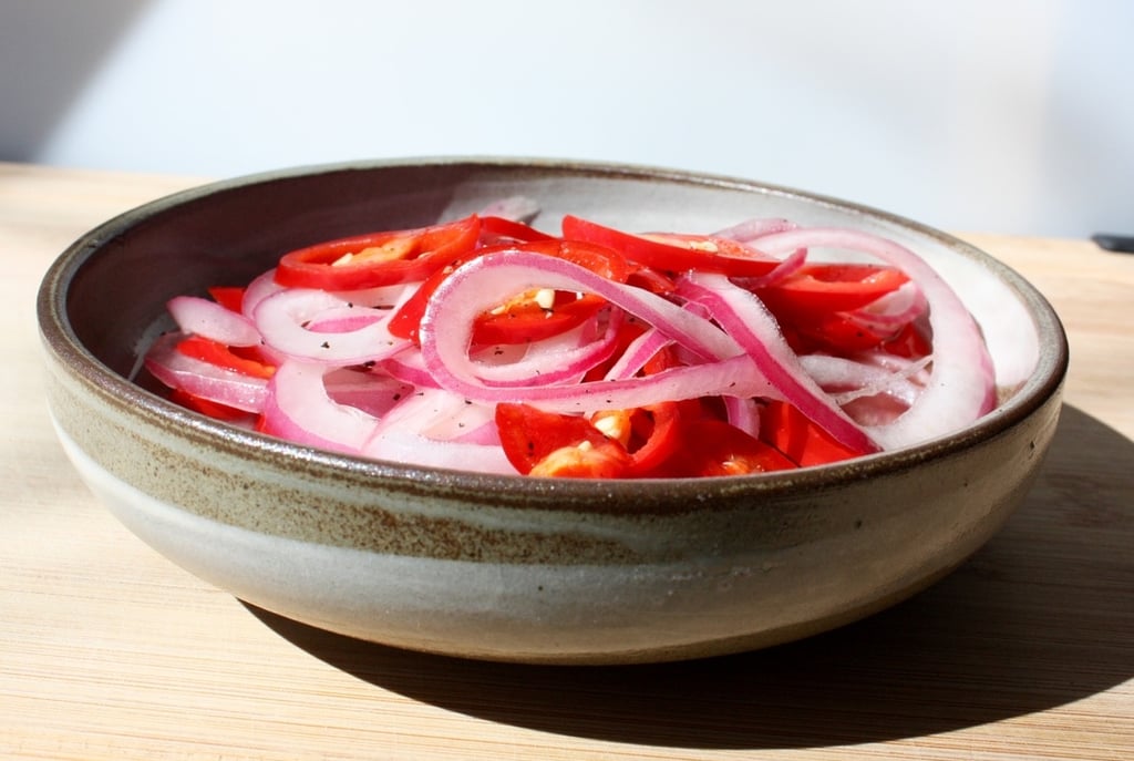 pickled onions and chillies