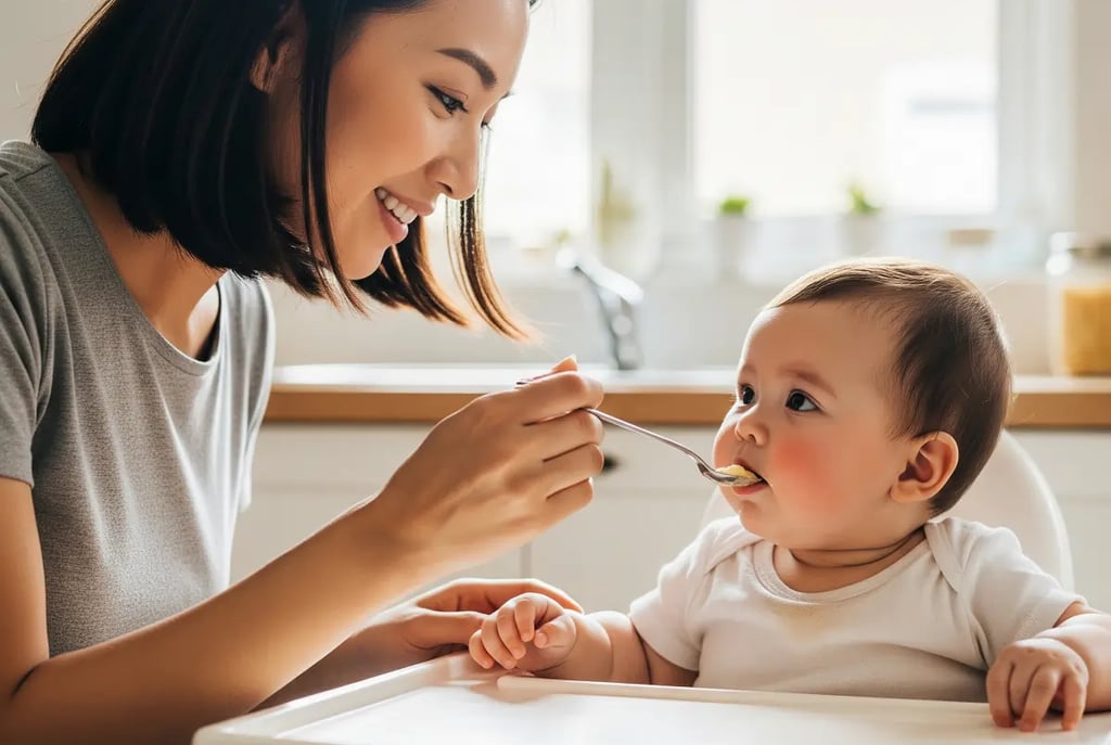 Mother feeding her baby