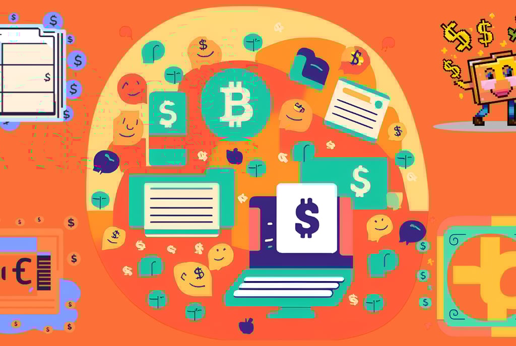 slightly pixelated image here of a blog icon with little dollar signs floating around it