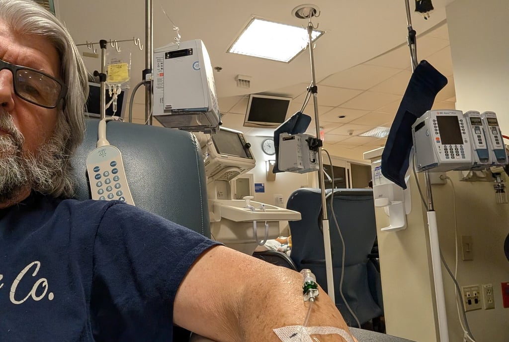 Greg Rowland at the Duke Specialty Infusion Center