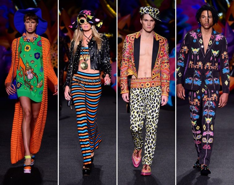 A Moschino existe desde a década de 80 e é conhecida por seu jeito humorado, colorido, estampado e d