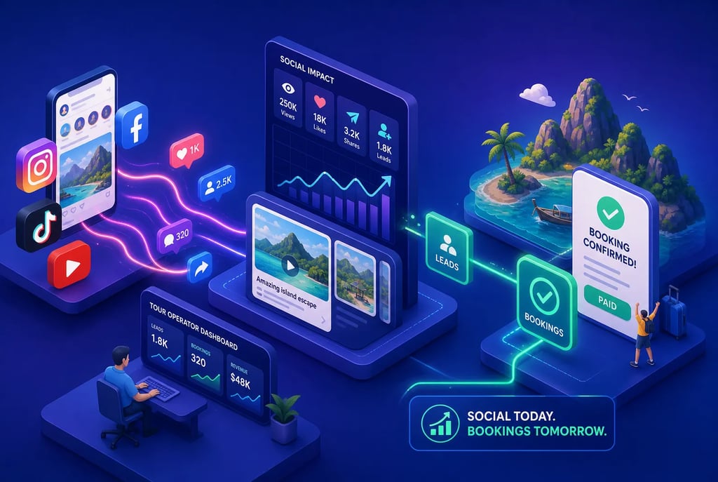 how should a tour operator use social media to get more bookings