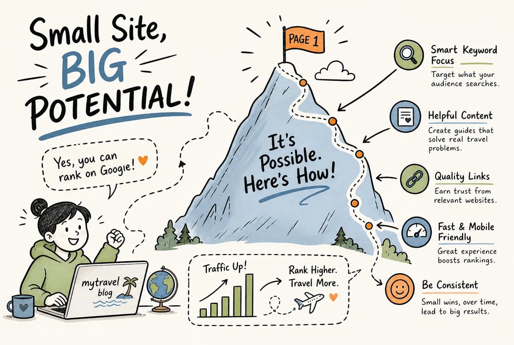 how to rank a travel website on google in a competitive market