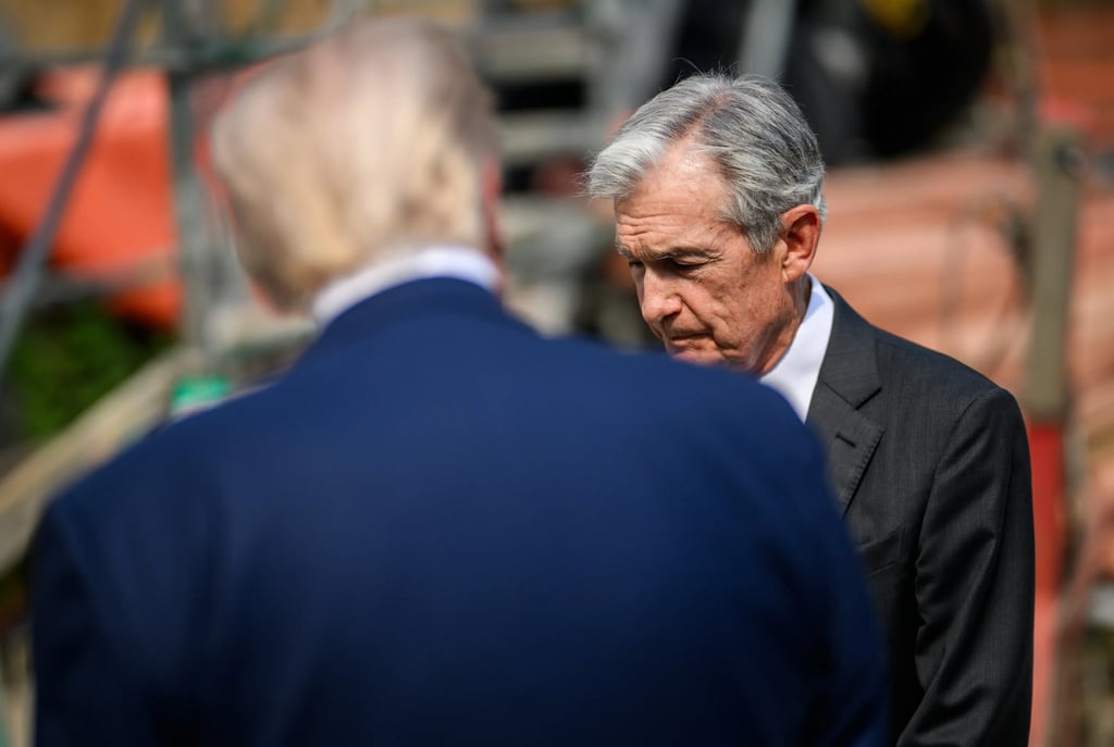 President Donald Trump tours the Federal Reserve alongside Fed Chair Jerome Powell