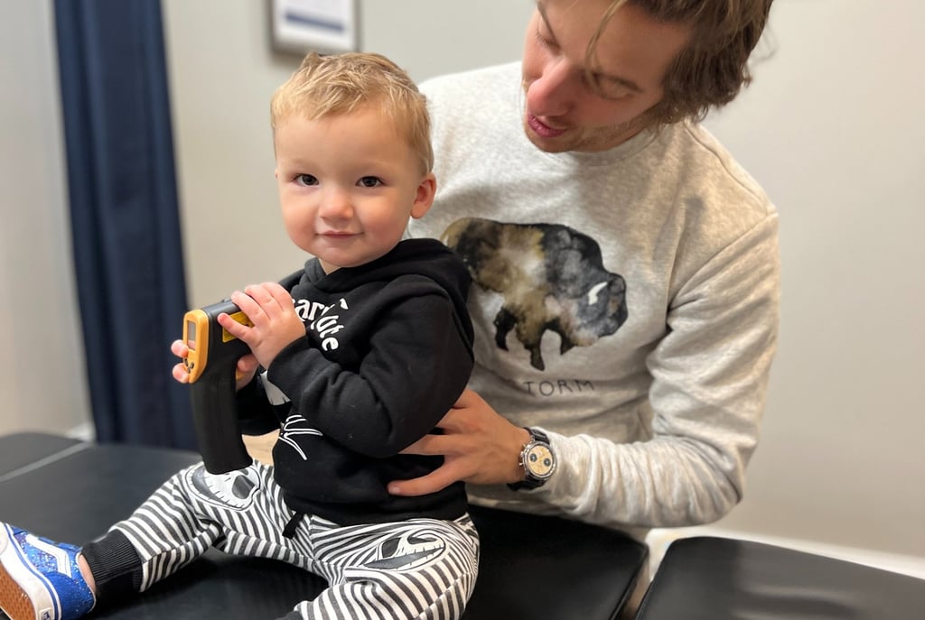 Neurological scan showing upper cervical nervous system stress commonly seen in children with chroni