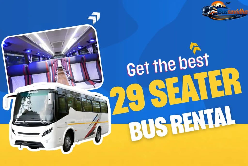 29 seater luxury bus interior and exterior view