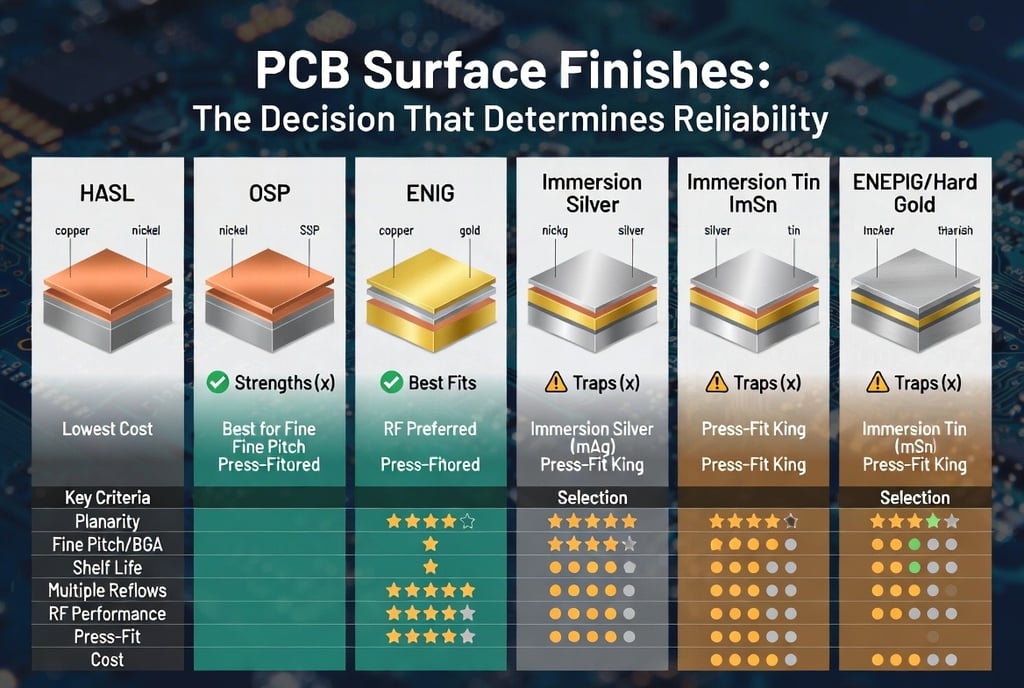 PCB surface finishes