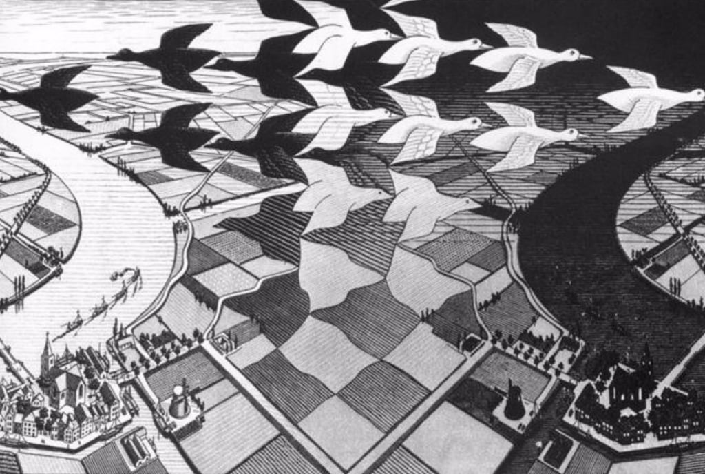 M.C. Escher's Day and Night (1938)