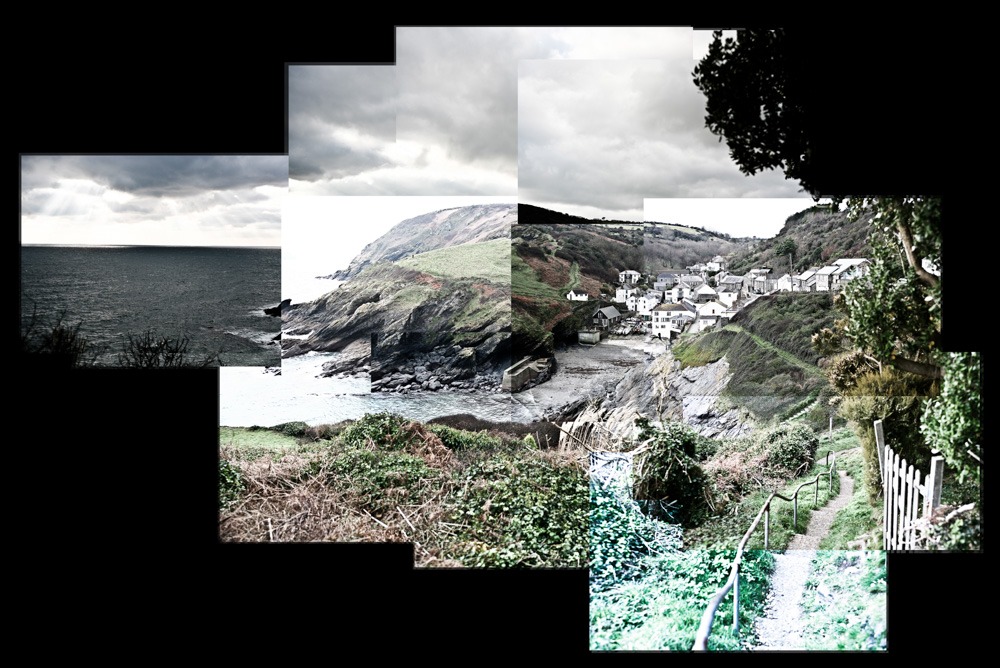 A joiner composition of Portloe fishing village in Cornwall