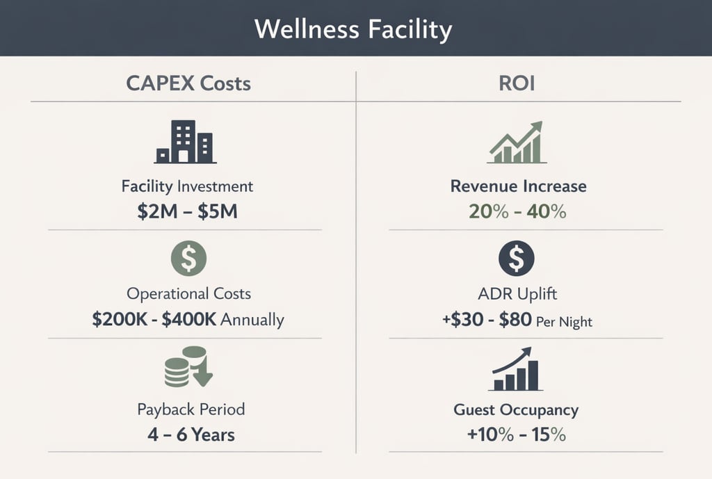 infographic comparing wellness facility CAPEX costs and ROI