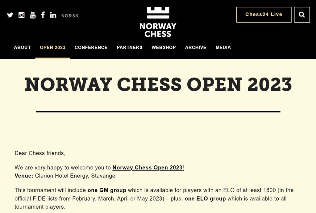 Norway Chess Open 2023. International Chess. FIDE Chess 2023