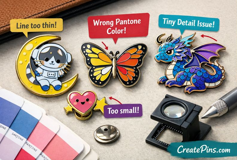 Enamel pin production mistakes reviewed by a professional pin manufacturer