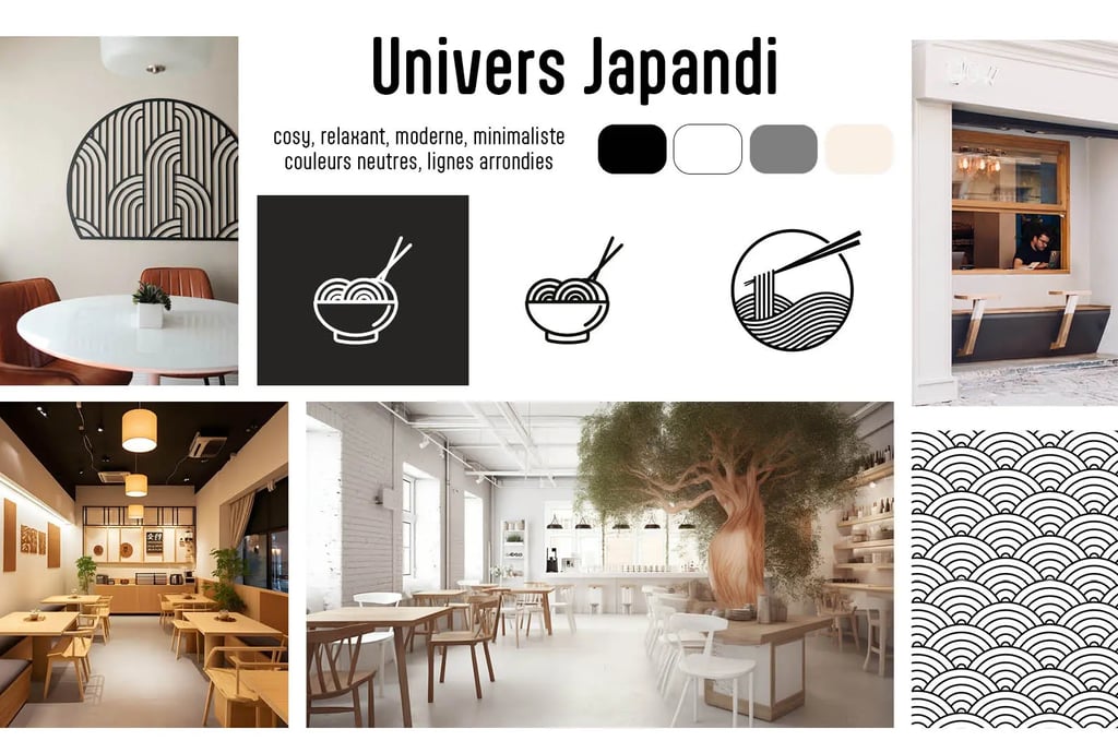 Direction artistique, Moodboard Univers Japandi pour Moki Woki