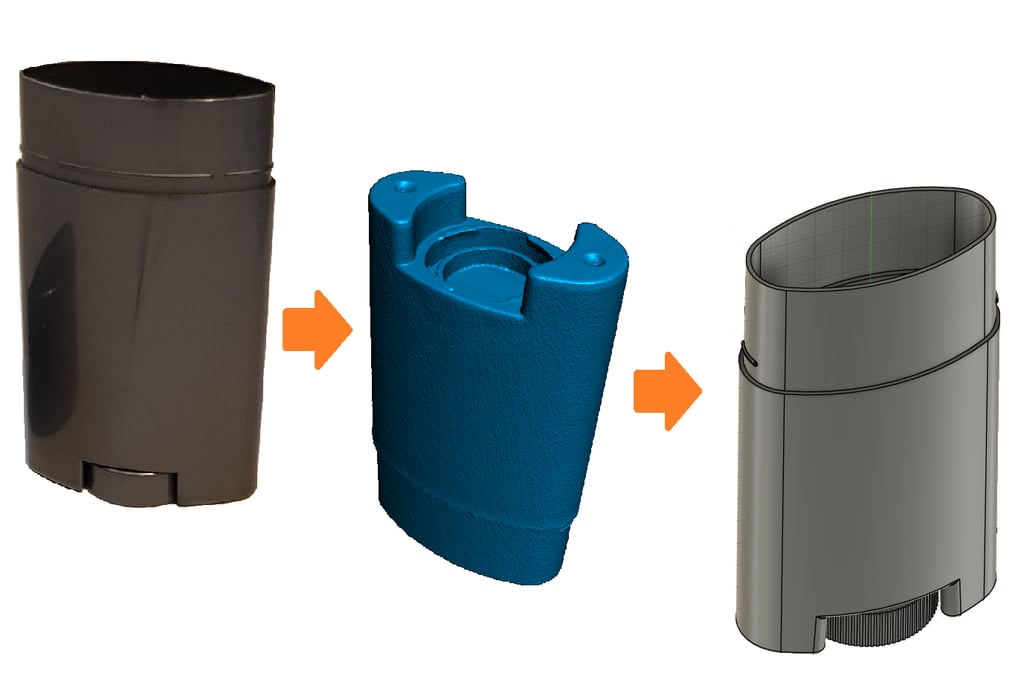 Pièce plastique scan 3D reconstruction DFN CAO STEP