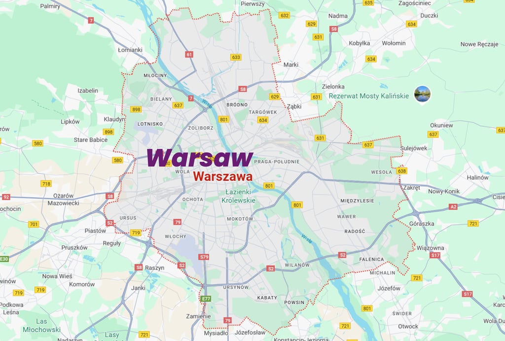 warsaw map