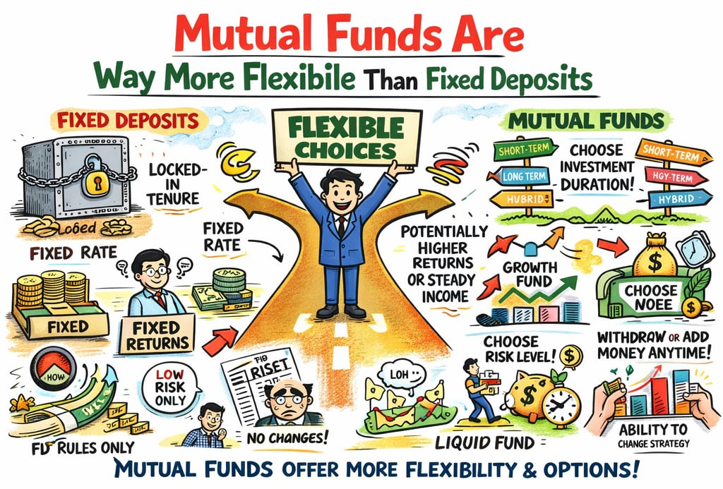 Mutual funds are way more flexible than fd