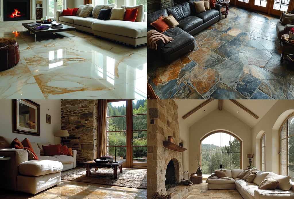 Ceramic Tiles: Versatile and durable, ceramic tiles come in an array of colors and patterns. Porcela
