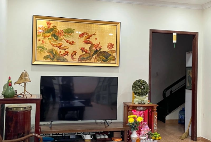tranh phòng khách cửu ngư quần hội