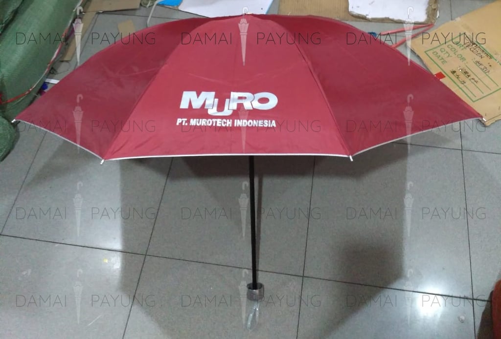 Payung promosi polos lipat warna lapis silver MUROTECH 2