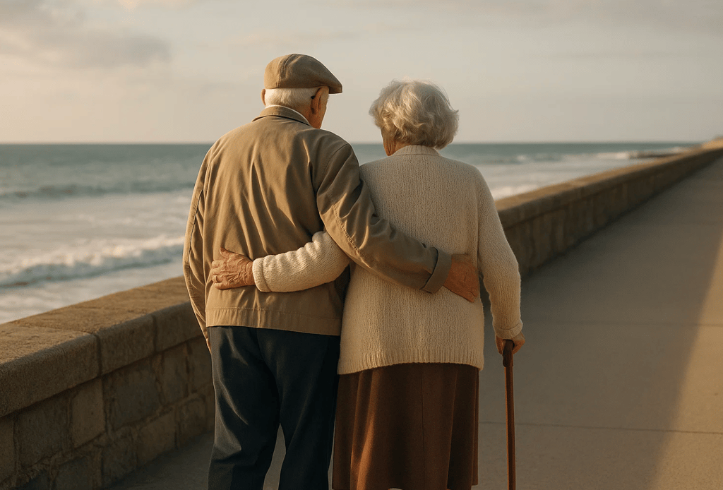 image touchante d'un couple de personnes âgées pour la journées des personnes âgées. p