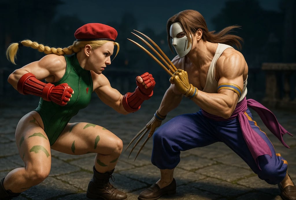 Combat de Street Fighter 3D Cammy Vs Vega pour le National Vidéo game day.
